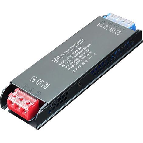 Alimentation à découpage LED Black Diamond 24V 150W Transformateur ultra-fin et silencieux pour ruban 220V (1/5)