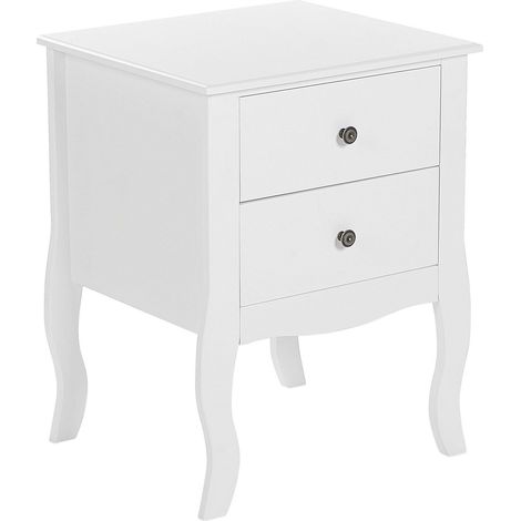 2 Drawer Bedside Table LANE White (1/5)