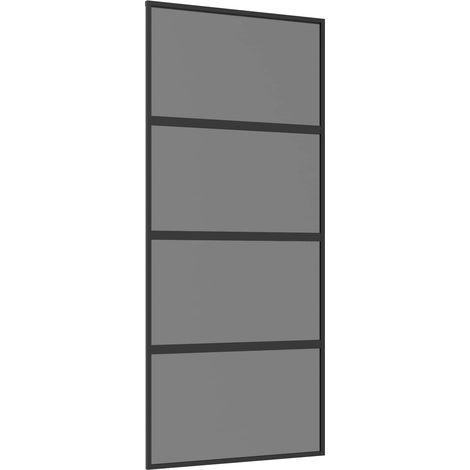 Porte coulissante 90 x 205 cm Verre trempé et aluminium vidaXL