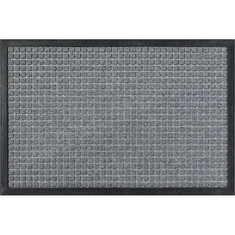 Fußmatte, super saugfähig, atmungsaktiv, flecken- und farbbeständig, grau, 29 x 17 Zoll.