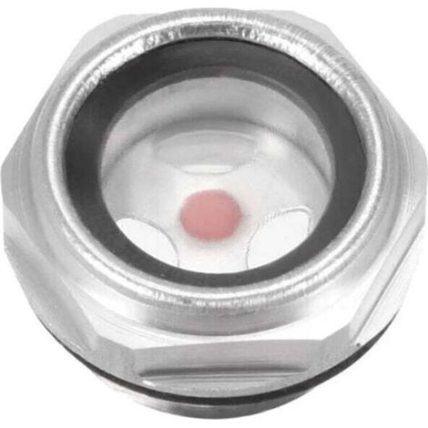Niveau d᾿Huile Liquide Jauge Voyant d'huile Verre Vue Raccord de Compresseur d᾿Air Bouchon en Alliage d᾿Aluminium à Filetage Mâle 1/2 PT avec Joint Torique-- (1/3)