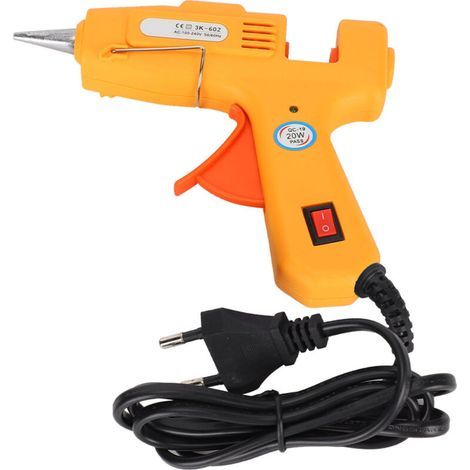 Pistolet à colle thermique électrique 20W Mini Professionnel Jaune DIY 100-240V avec Fiche EU (1/5)
