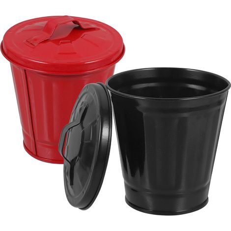 poubelle de table compacte en fer galvanisé vendue en 2 (1/5)