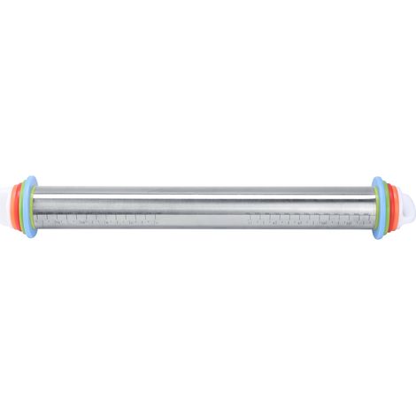 Rouleau à pâtisserie en acier inoxydable antiadhésif réglable pour gâteau, pâte, tarte et pâtisserie - outil de cuisson professionnel. (1/5)