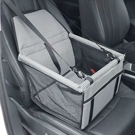 Siège d'auto de Voiture pour Les Chiens ou Chats, Transport Chien Voiture Housse de Rehausseur en Tissu Oxford étanche avec Ceinture de Sécurité de Voyage pour Chinots (Noir+Blanc) (1/5)