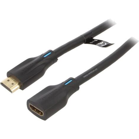 Cable HDMI 2.1 femelle HDMI prise male 4K 3D UHD 1.5m - Noir