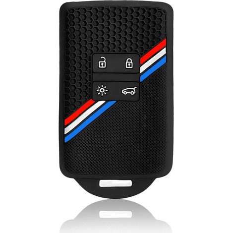 Étui de protection en silicone noir pour clé de voiture Renault Austral Captur Arkana Koleos Zoe Scenic Dacia Sandero Duster Logan Jogger Kadjar Clio,Housse de clé de voiture pou (1/5)