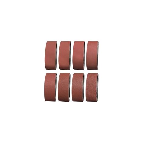 16 pièces Bande Abrasive, 75X533mm Bandes Abrasives en Tissu 2X 40/60/80/120/180/240/320/400 Grains Assortis pour Ponceuse à Bande et Meuleuse (Oxyde d'aluminium) (1/5)