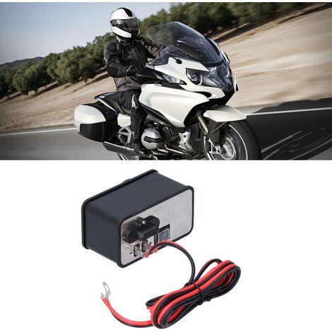 Motorrad-Handyladegerät mit Zigarettenanzünderbuchse (inkl. eingebautem Akku) – Schwarz (1/5)