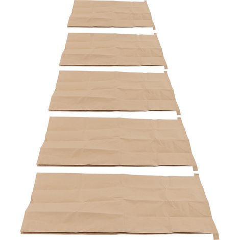 Lot de 5 sacs en papier kraft composite tissé, imperméables, 100 x 50 cm, pour le rangement des feuilles mortes dans le jardin, la cour ou sur la pelouse. (1/5)