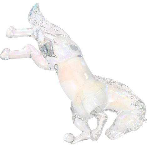 Figurine de Cheval en Cristal Debout, Sculpture Décorative Transparente AB Coloré, Ornement Bureau et Intérieur, Accessoires Équestres pour Maison et Espace Professionnel, Présent (1/5)