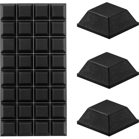 32pcs Black Silicone Self Adhesive Feet Anti-Vibration Dampers Silent Anti-Scratch for Speaker/Home Appliances/Furniture/Doors/Office (1/5)