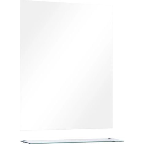Miroir mural avec étagère Style baroque - Miroir lumineux de salle de bain 50x60 cm Verre trempé BV114759 - BonneVie (1/5)