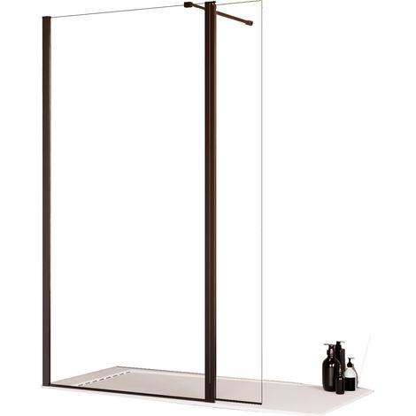 Parete Doccia Walk-In 170 cm con Aletta Richiudibile in Cristallo trasparente 8mm H195 Bonussi Sveva
