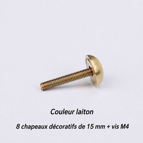 Cache-vis en laiton 15 mm avec vis mécaniques M4, lot de 8 pièces15mm m4 3,2 × 1,5 × 3,2 cm 30 g – Livraison gratuite