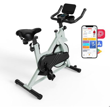 Vélo d’exercice magnétique haut de gamme avec résistance 32 niveaux transmission silencieuse – Vélo de fitness d’intérieur