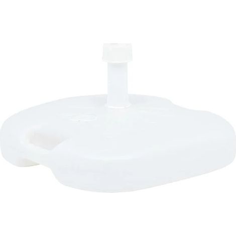 Socle de parasol rempli de sable/d'eau 16 L Blanc Plastique (1/2)