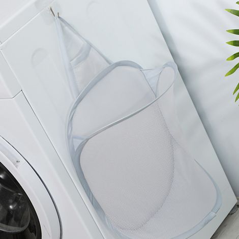 Plastique pliant mural panier à linge sale gris 30x40x18 cm, corbeille suspendue pour salle de bain, rangement mural pratique (1/3)