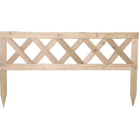 Borde de valla de madera natural country 90x2,4x50 cm