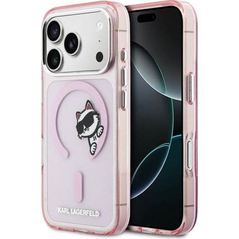 Étui Karl Lagerfeld IML Peekaboo MagSafe pour iPhone 17 Pro Max rose