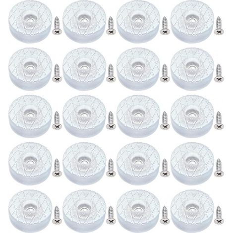 20x Antidérapant Silencieux 30mm Grand Protecteur Sol Silicone Patins de Meubles Planeurs avec vis pour Pieds canapé Table Bureau, Coussinets Chaise Rond Caoutchouc à Visser pour parquet (1/5)