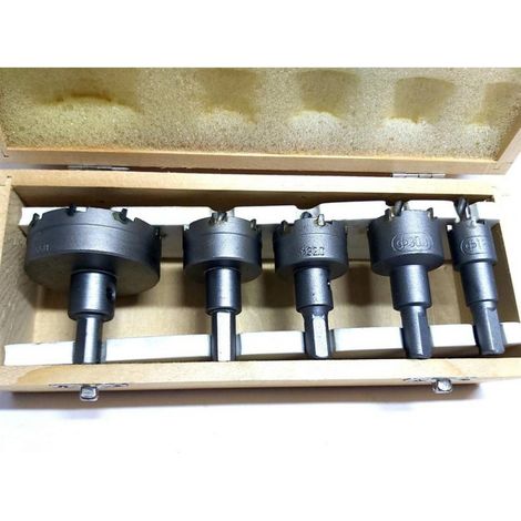 Trade Shop - Kit De 5 Fresas Hss Dientes De Carburo De Tungsteno 18 30 32 35 55 Mm Para Muros - (1/5)