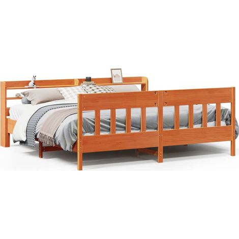 Maison Exclusive - Massivholzbett ohne Matratze Wachsbraun 200x20
