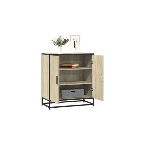 Buffet chêne sonoma 68x35x76 bois d'ingénierie et métal (1/5)
