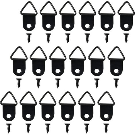 Kit pratique de 100 anneaux triangulaires pour accrocher tableaux et miroirs avec des vis, au (1/5)
