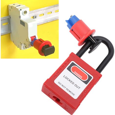 Protección para interruptores automáticos de 1P, 2P, 3P y 4P: candado aislado de nailon/acero inoxidable, 1 juego con 2 llaves. (1/5)