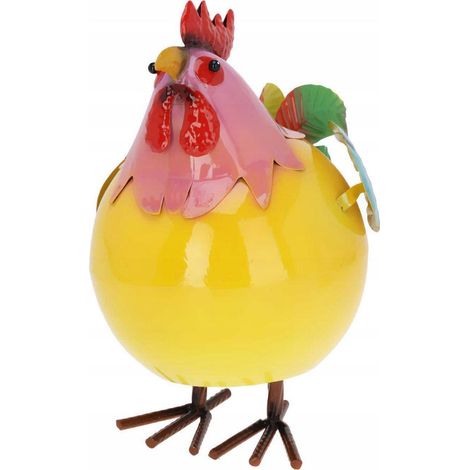 Progarden Figura gallo metal naranja 21x25x28 cm