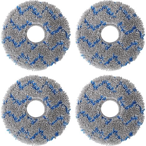Chiffons de vadrouille 4 pièces pour Roborock Q Revo pour pièces de rechange pour aspirateur Roborock P10, tampons de vadrouille lavables et réutilisables (1/5)