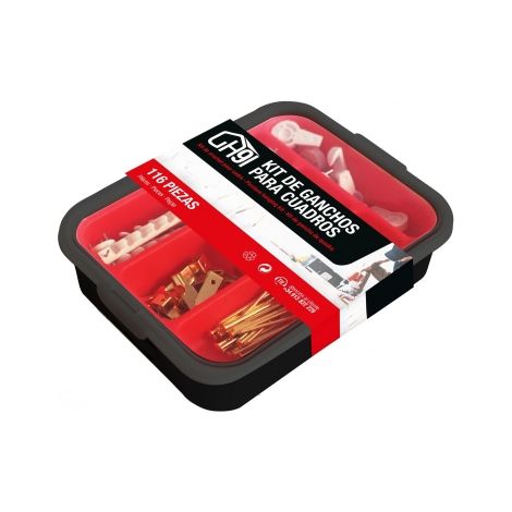 ORION91 Pack x 3 unidades Kit Ganchos para Cuadros 116 Piezas GH91 - SpazioLuzio
