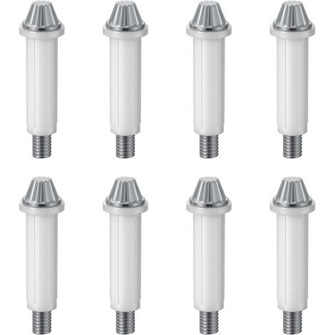 Lot de 8 pivots inférieurs pliables en acier au carbone pour portes de placard, diamètre extérieur 3/8", pour la réparation de quincaillerie de portes d'armoires. (1/5)