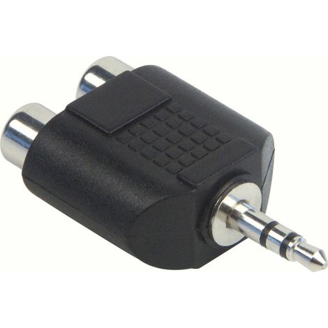 Schwaiger Audio Adapter KHA4090 533 Klinke Cinch schwarz, 1x 3,5mm Klinken Stecker / 2x Cinch Buchse Adapter (1/2)