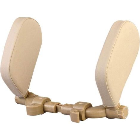Oreiller de voiture en forme de U, support de siège d'auto, pour les enfants adultes, beige (1/4)