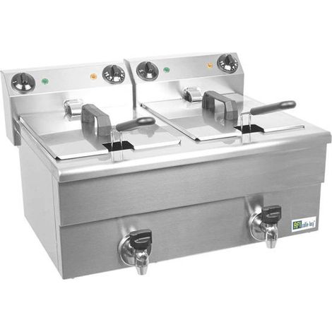Friteuse Professionnelle de Table Electrique avec Vidange - 2 x 10 L - AFI Collin Lucy