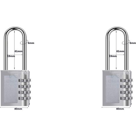 [2 Pièces] 4-Digit Cadenas à Combinaison, Serrure Combinée Imperméabiliser, Métal étanche et Fermoir Combiné en Acier Plaqué (17B-L blanc électrique) (1/5)