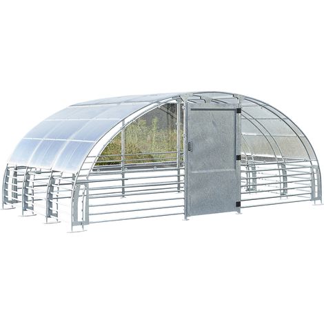 Mottez, Abri fermé, h x l 2370 x 5840 mm, aspect métallique, (1/2)