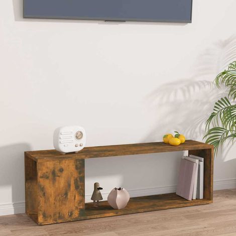 vidaXL Mueble para TV madera contrachapada roble ahumado 100x24x32 cm (1/5)