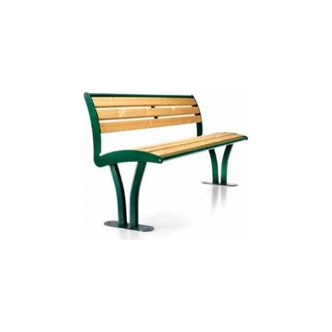 Panchina in acciaio e rivestimento in legno 164 x 57 x H 83,5 cm