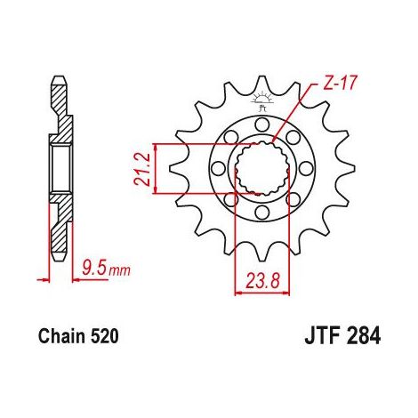 Pignon TT Honda - 520 - 12 Dents - Similaire JTF284 - Made in Germany