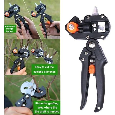 Herramienta de injerto para jardín con 3 cuchillas adicionales y 1 cinta de injerto. (1/4)