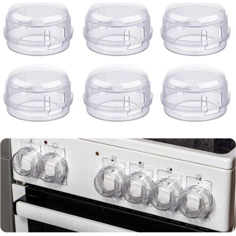 6 Pièces Couvre Sécurité pour Cuisinière,Boutons Protection Cuisinière, Couvre Bouton de Cuisinière, Protections Du Bouton Poêle pour Protection Serrures Bébé Cuisine Sécurité (Blanc) (1/5)