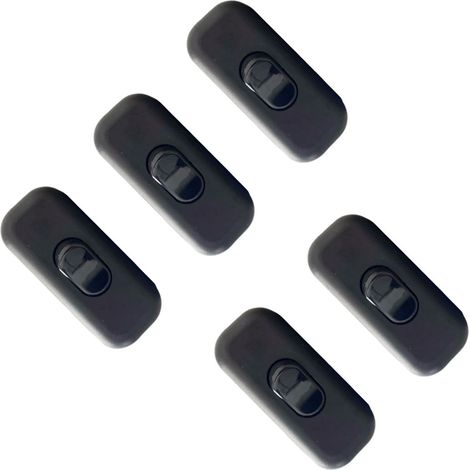 gloca Set 5 Interruttori Passafilo In Termoplastica On/Off Colore Nero 250V