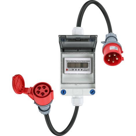 Randaco Compteur électrique mobile triphasé 32 A 400 V CEE IP66 (1/5)
