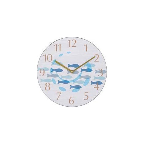 OROLOGIO MURO PESCI BLU - ø cm.30