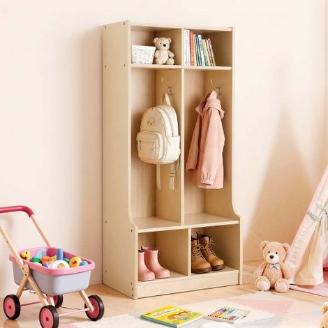 Armadietto Aperto Porta Cappotti per Bambini 2 Scomparti (1/5)