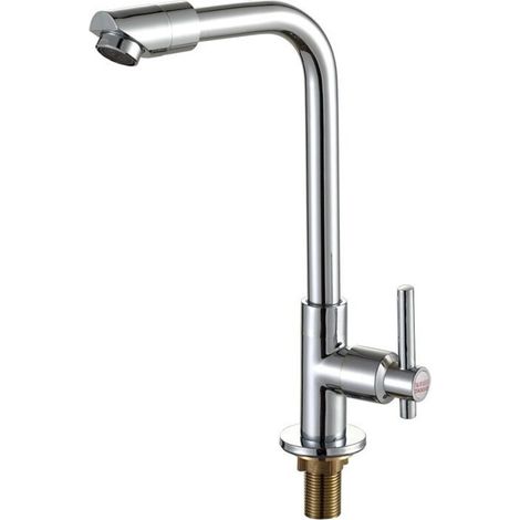 Rubinetto da cucina monocomando in acciaio inox 304, per montaggio su piano, ideale per lavelli interni o esterni.