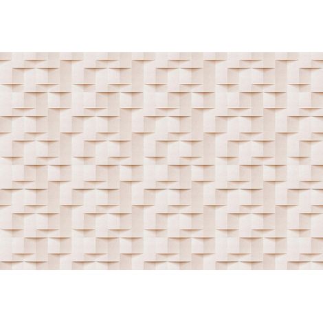 Papier peint panoramique beige rose idéal salon Tapisserie panoramique 3d graphique escaliers Papier peint panoramique design formes géométriques (1/2)